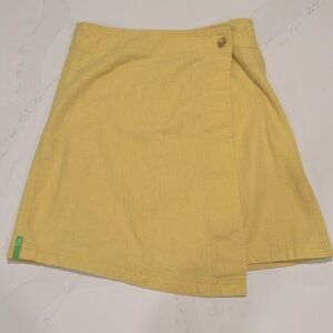 Chlorophylle Wrap Yellow Mini Adjustable Hemp Skirt Size 4